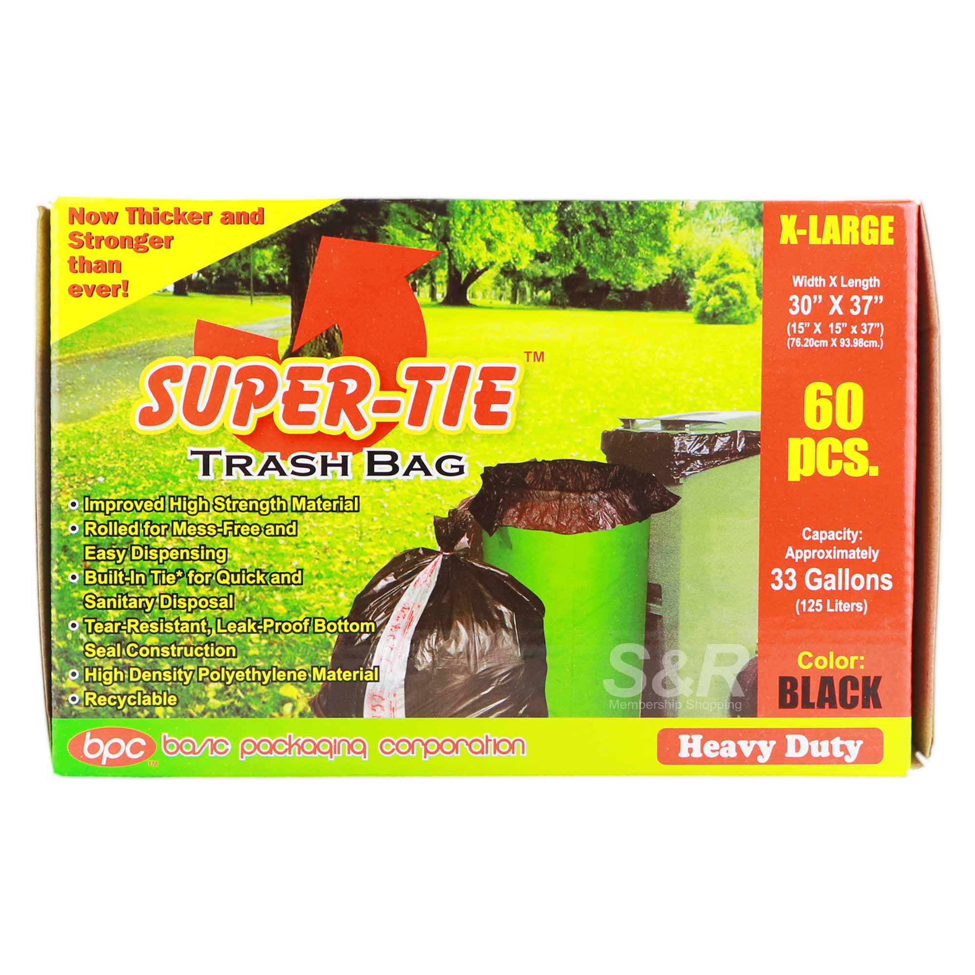 Super-Tie Trash Bag XL 60 pcs